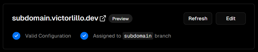 Vercel domain entry without errors